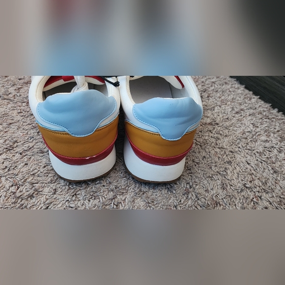 Women's White, Red And Gold Sneakers - Picture 2 of 5